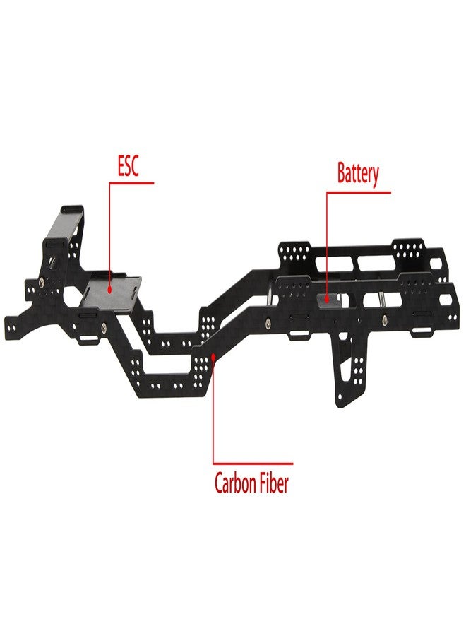 MEUS RACING SCX24 LCG Chassis Carbon Fiber Frame for Axial SCX24 6×6 RC Crawler Upgrades Parts Black - Image 4